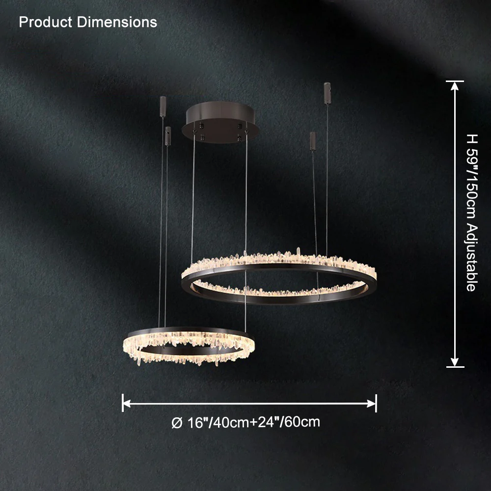 WOMO Black Ring Crystal Chandelier-WM2716 - Image 13