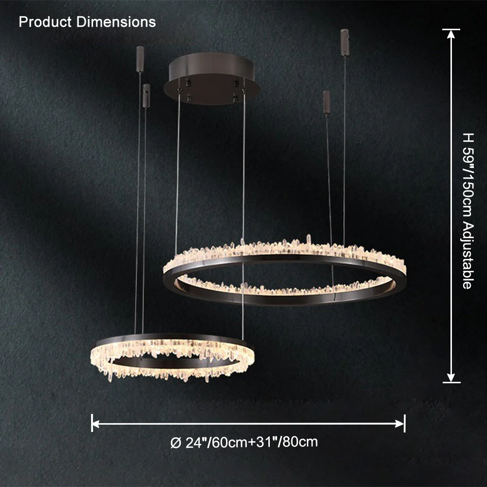 WOMO Black Ring Crystal Chandelier-WM2716 - Image 15