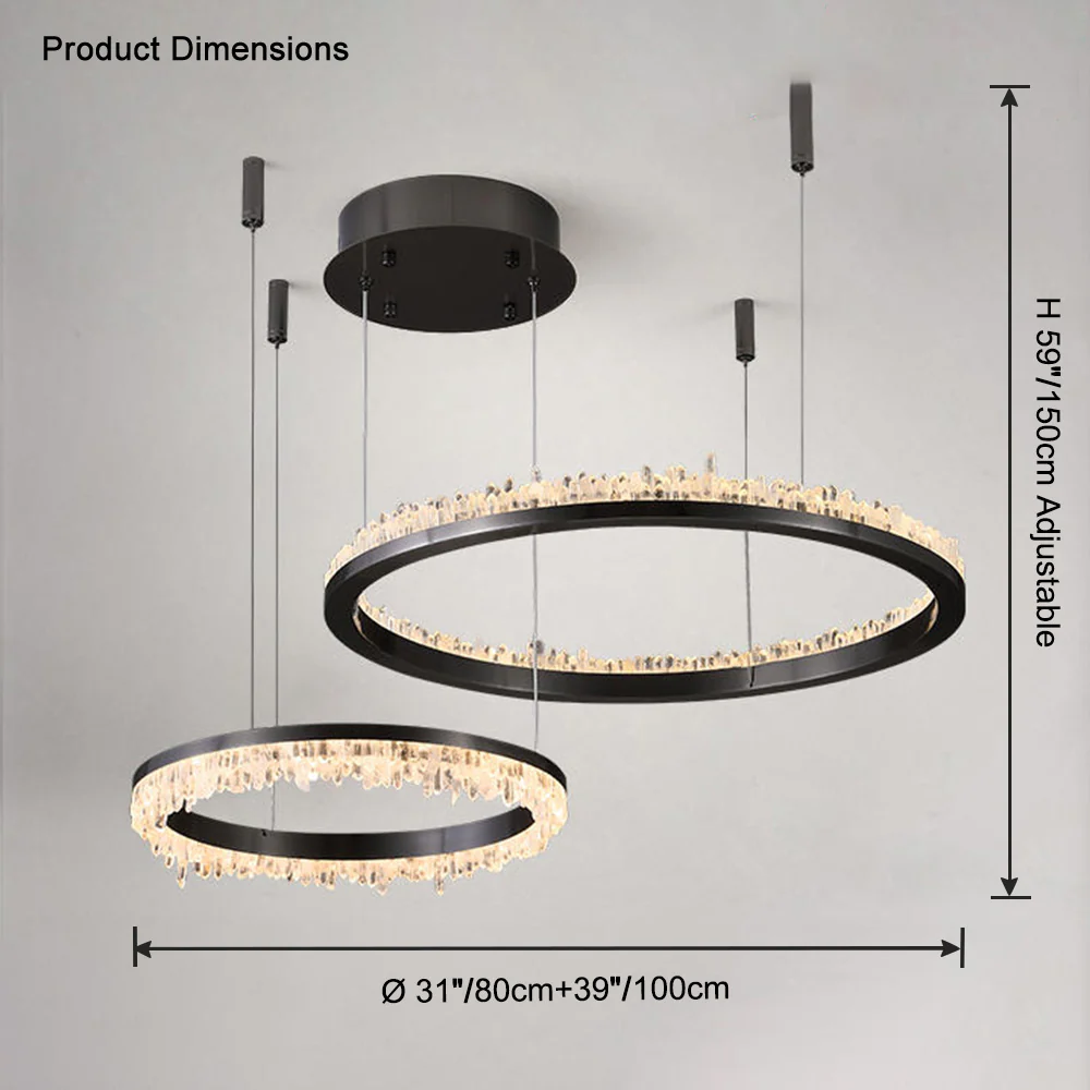 WOMO Black Ring Crystal Chandelier-WM2716 - Image 17