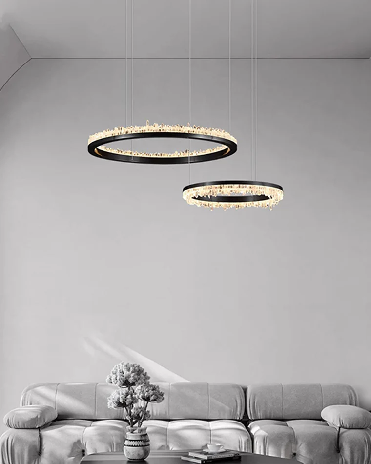 WOMO Black Ring Crystal Chandelier-WM2716 - Image 2