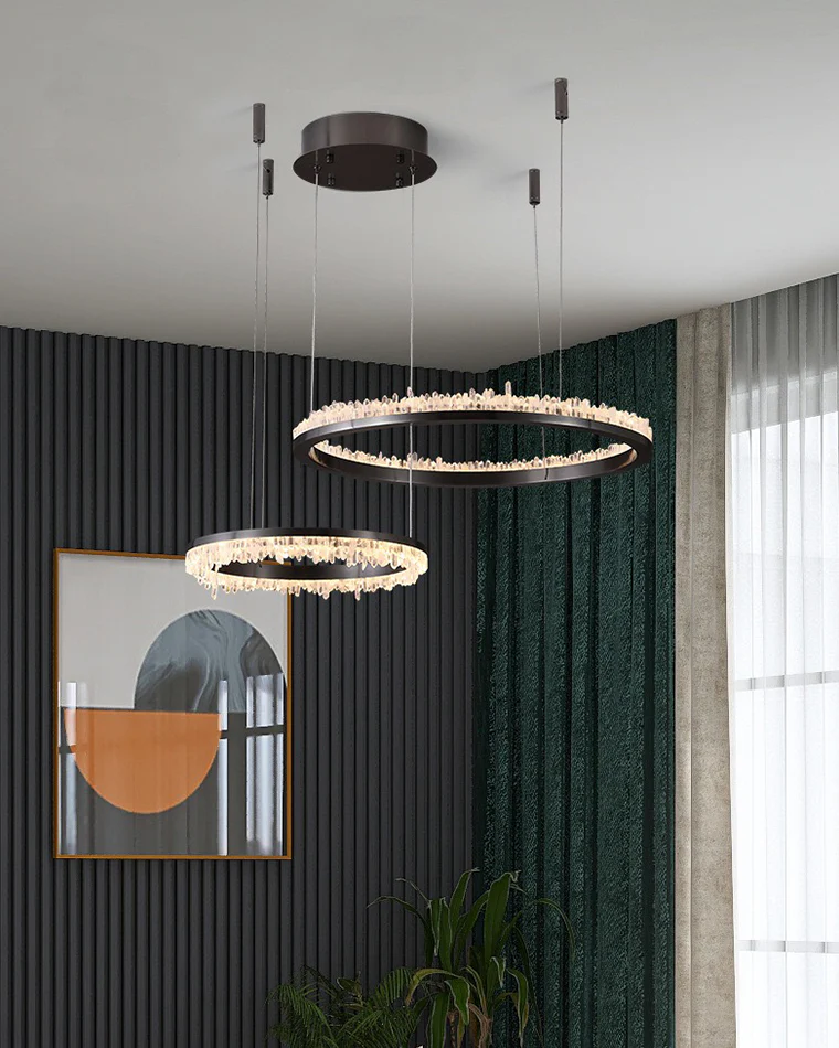 WOMO Black Ring Crystal Chandelier-WM2716 - Image 4