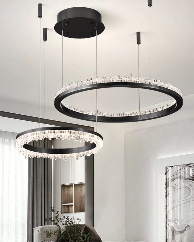 WOMO Black Ring Crystal Chandelier-WM2716 - Image 8