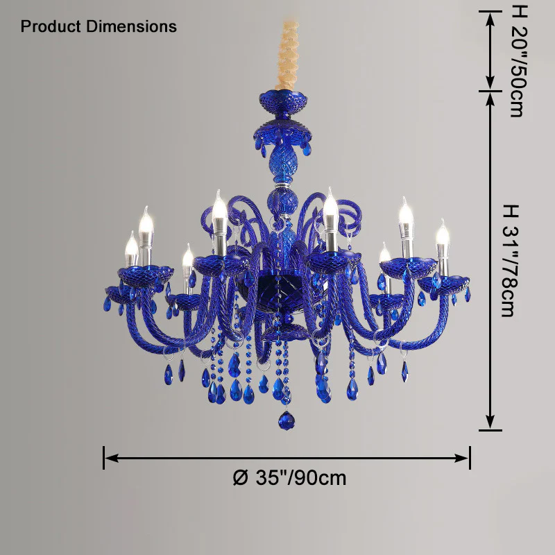 WOMO Victorian Blue Crystal Chandelier-WM2348 - Image 17