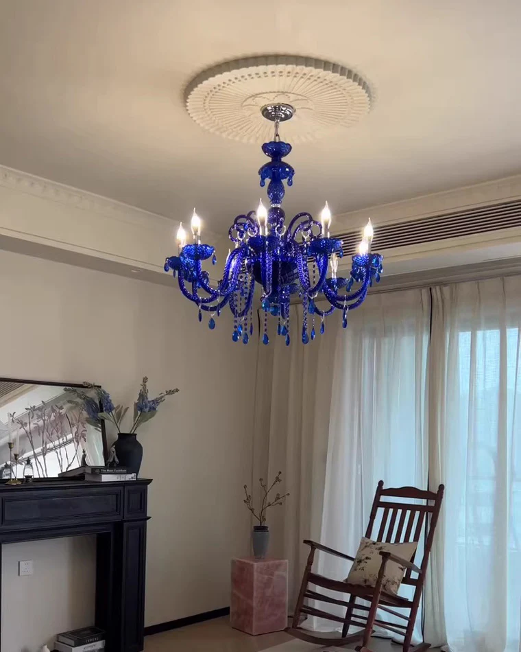 WOMO Victorian Blue Crystal Chandelier-WM2348 - Image 3