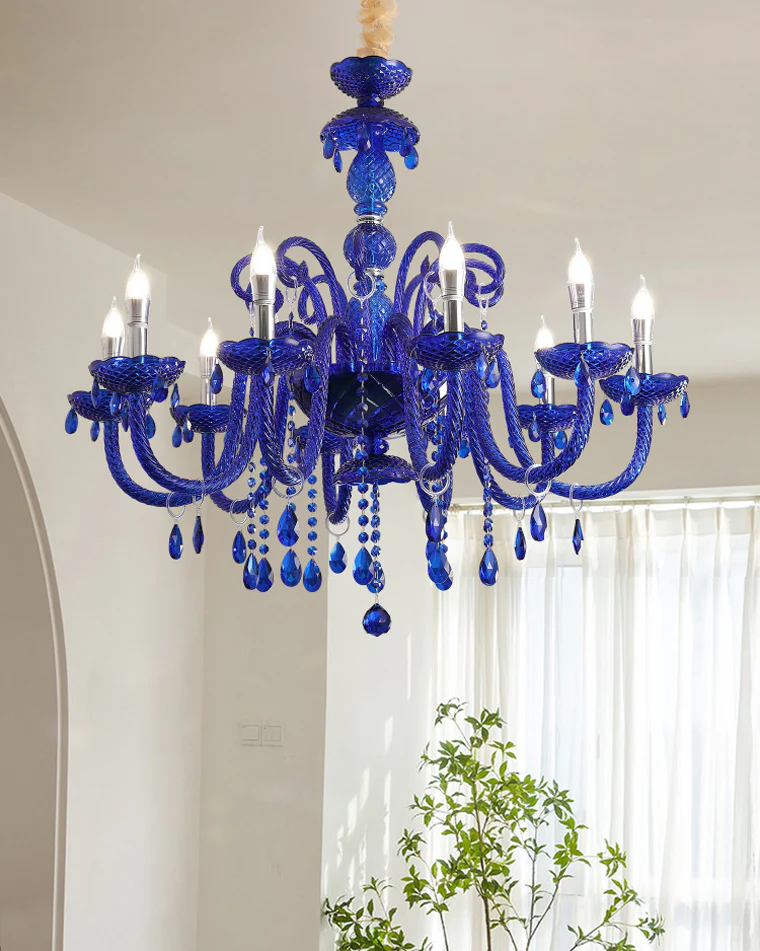 WOMO Victorian Blue Crystal Chandelier-WM2348 - Image 8