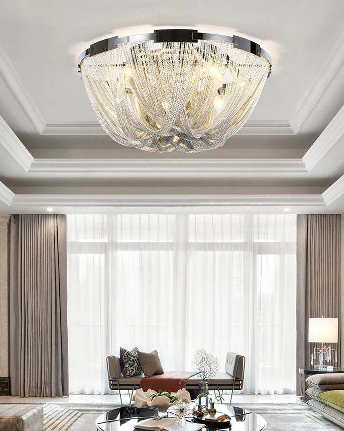 WOMO Bowl Fringe Flush Mount Ceiling Light-WM1137 - Image 10