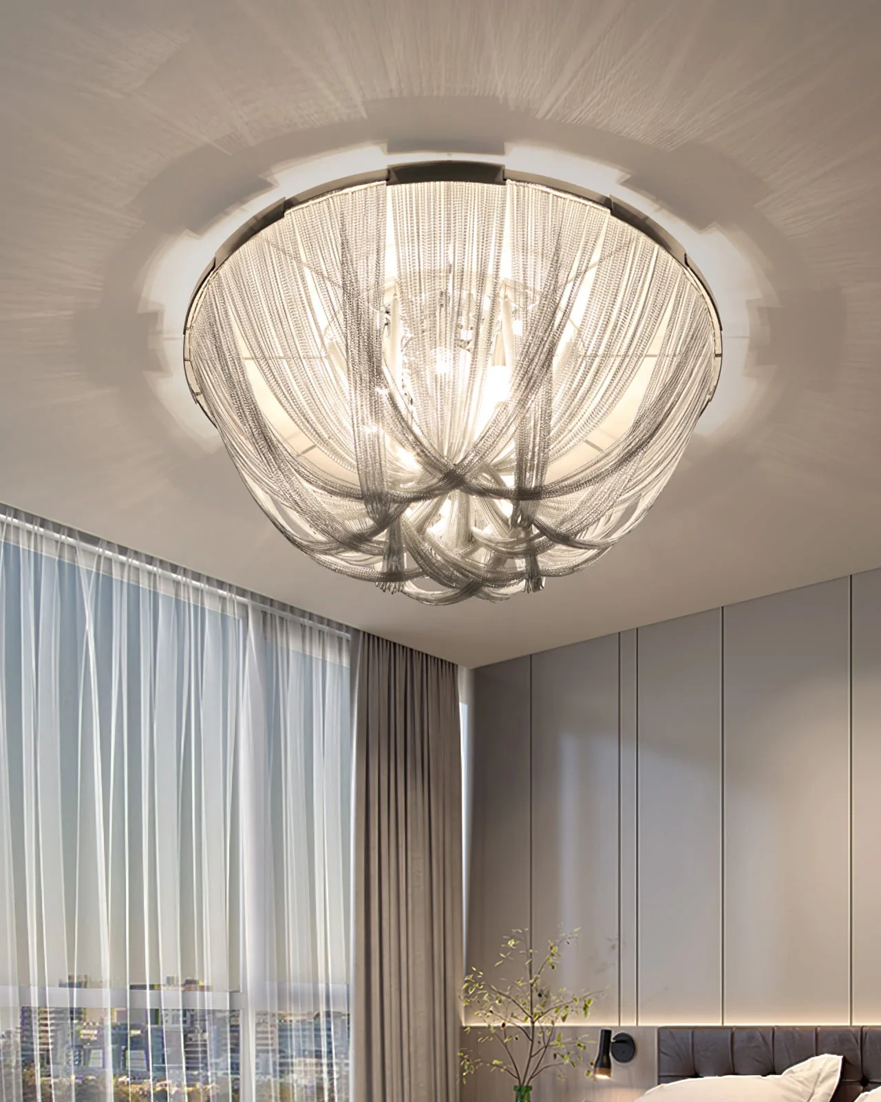 WOMO Bowl Fringe Flush Mount Ceiling Light-WM1137 - Image 11