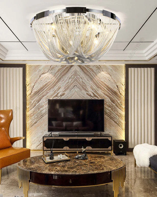 WOMO Bowl Fringe Flush Mount Ceiling Light-WM1137 - Image 12