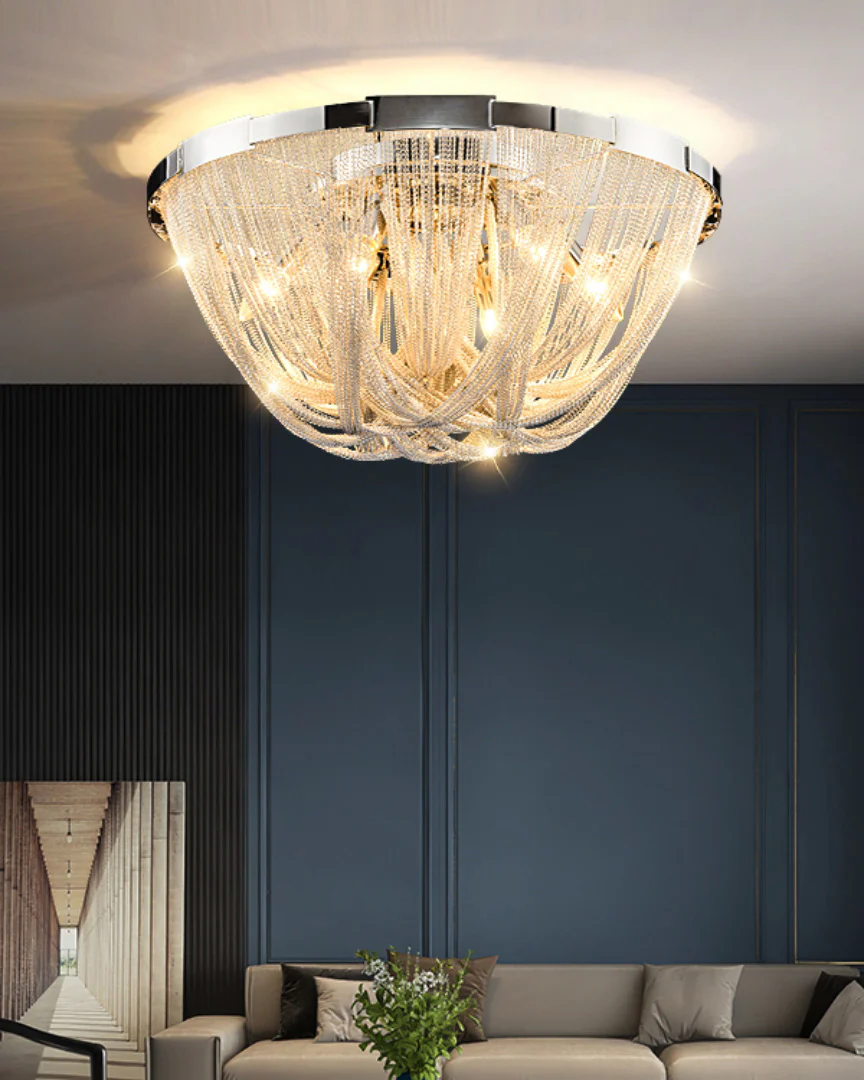 WOMO Bowl Fringe Flush Mount Ceiling Light-WM1137 - Image 14
