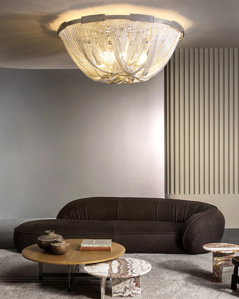 WOMO Bowl Fringe Flush Mount Ceiling Light-WM1137 - Image 16