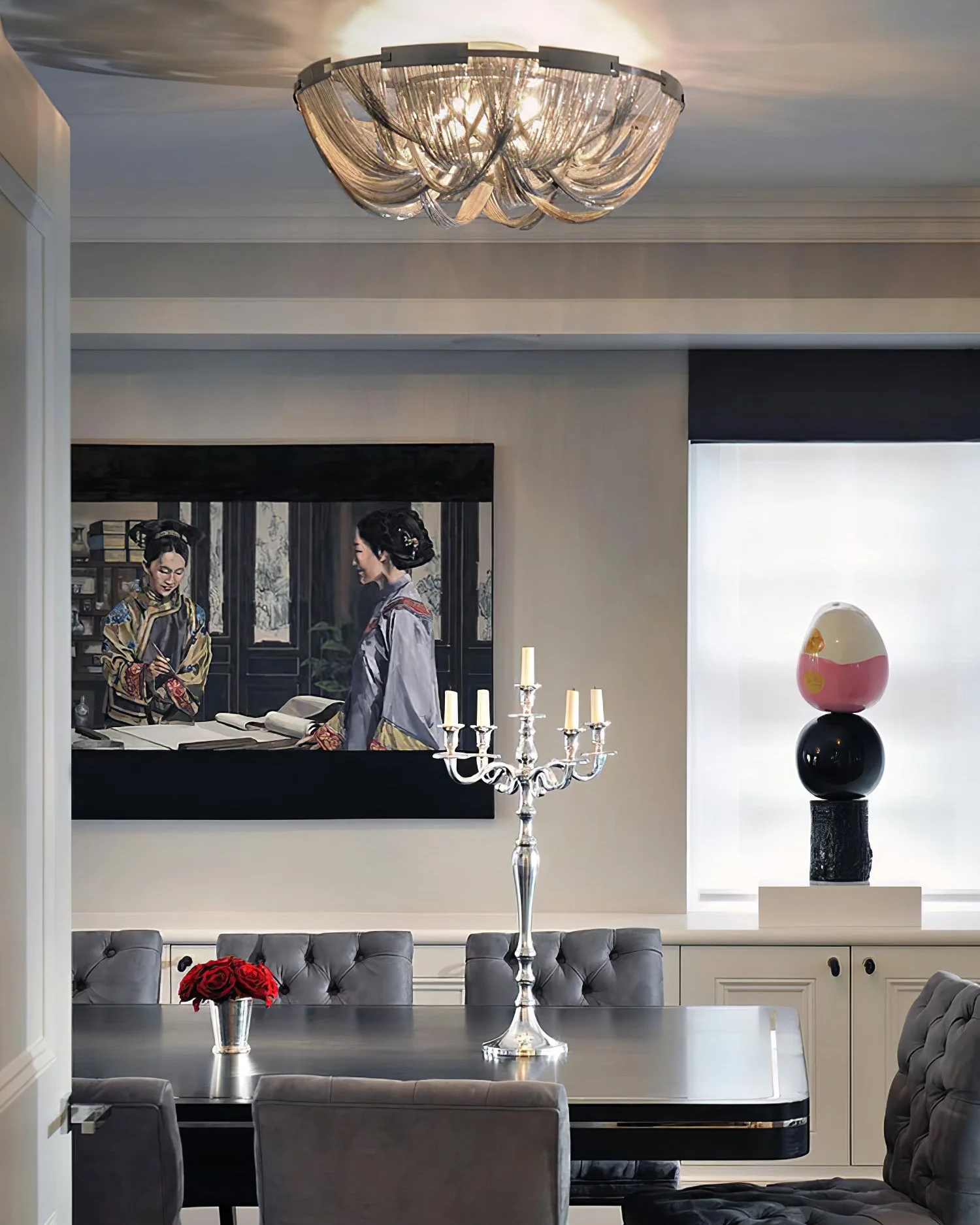 WOMO Bowl Fringe Flush Mount Ceiling Light-WM1137 - Image 17