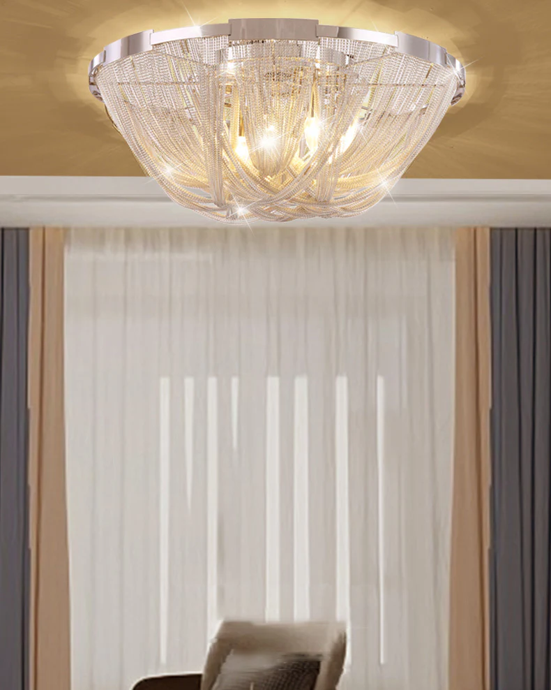 WOMO Bowl Fringe Flush Mount Ceiling Light-WM1137 - Image 19