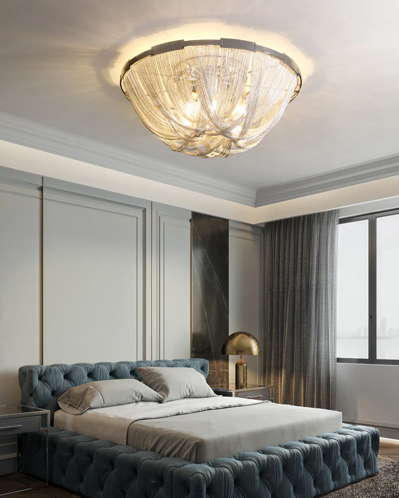 WOMO Bowl Fringe Flush Mount Ceiling Light-WM1137 - Image 2