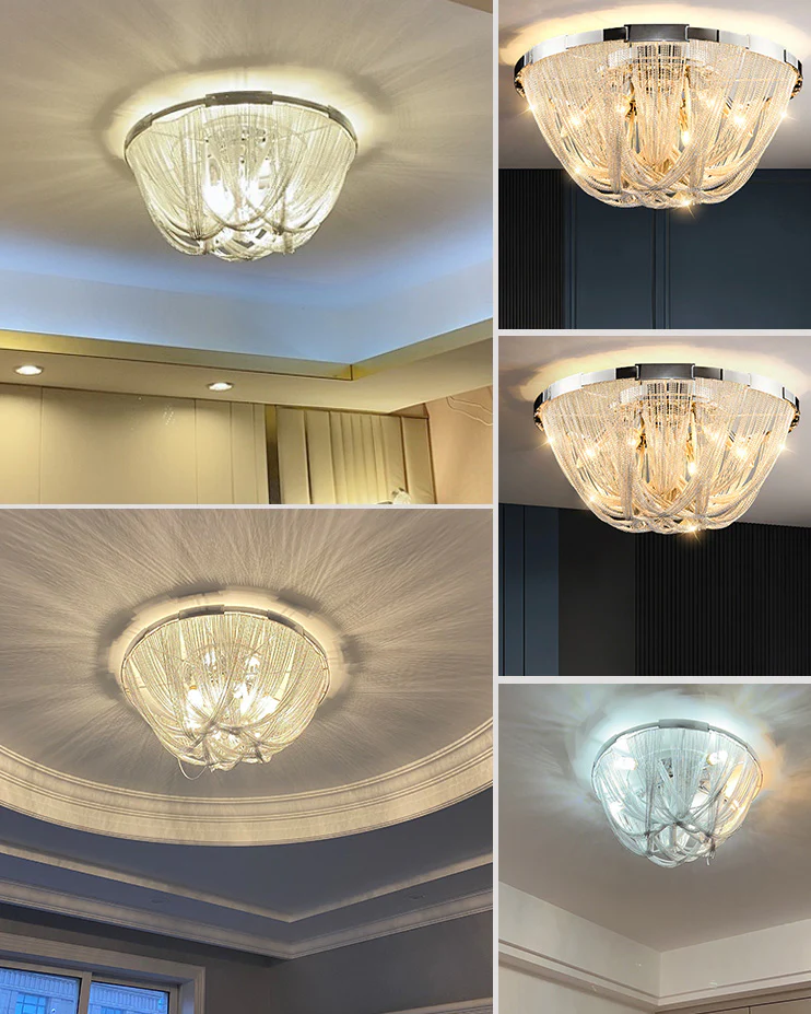 WOMO Bowl Fringe Flush Mount Ceiling Light-WM1137 - Image 21