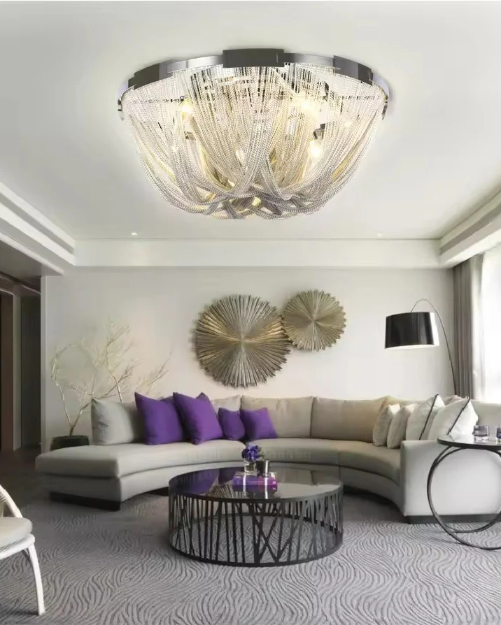 WOMO Bowl Fringe Flush Mount Ceiling Light-WM1137 - Image 3