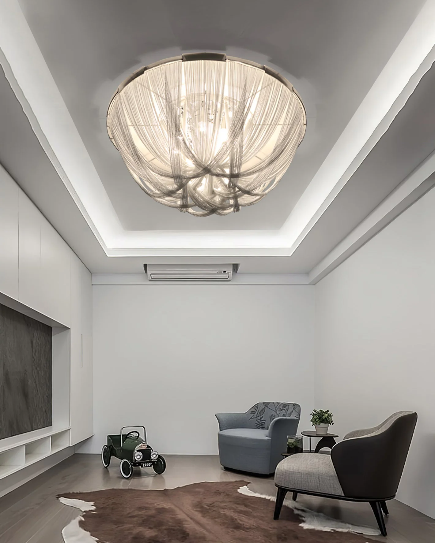 WOMO Bowl Fringe Flush Mount Ceiling Light-WM1137 - Image 4