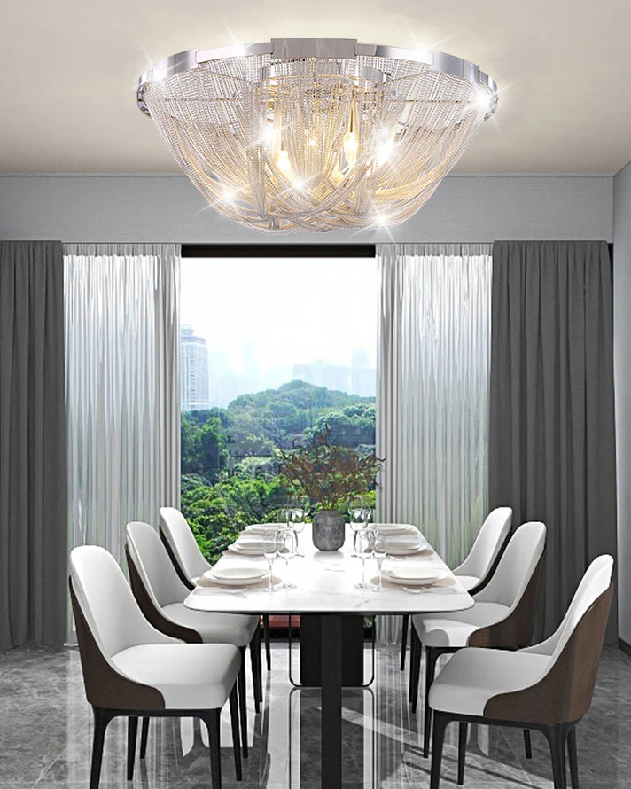 WOMO Bowl Fringe Flush Mount Ceiling Light-WM1137 - Image 7