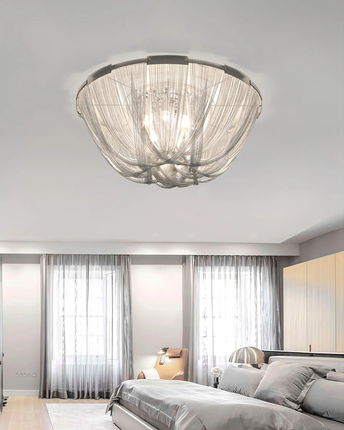 WOMO Bowl Fringe Flush Mount Ceiling Light-WM1137 - Image 8