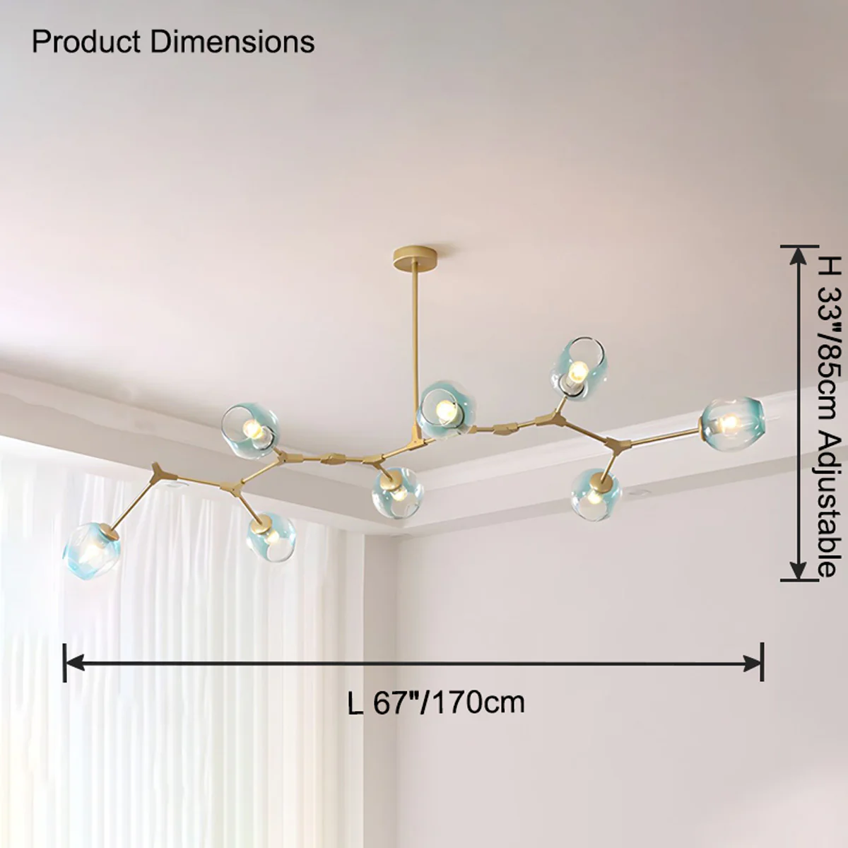 WOMO Branch Colored Glass Chandelier-WM2655 - Image 50