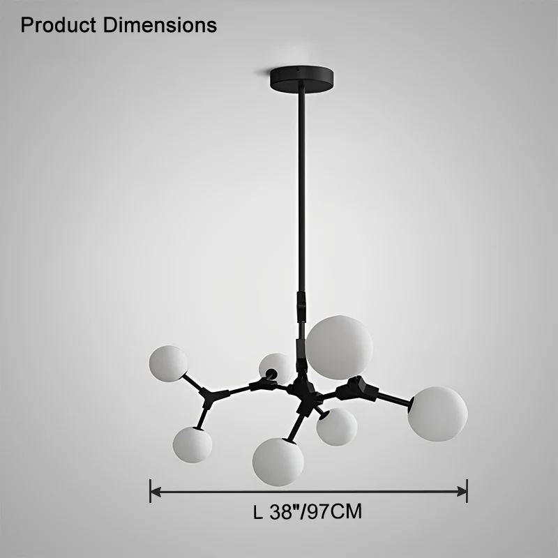 WOMO Branching Bubble Frosted Glass Chandelier-WM2514 - Image 17