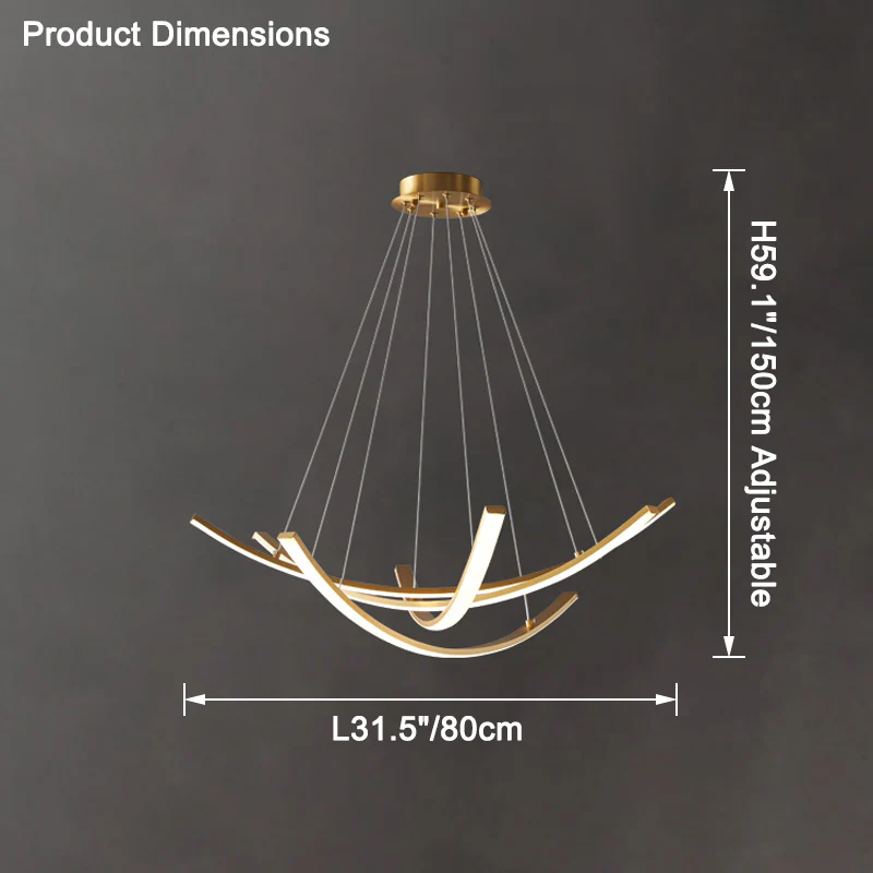 WOMO Arc Led Brass Chandelier-WM2569 - Image 11