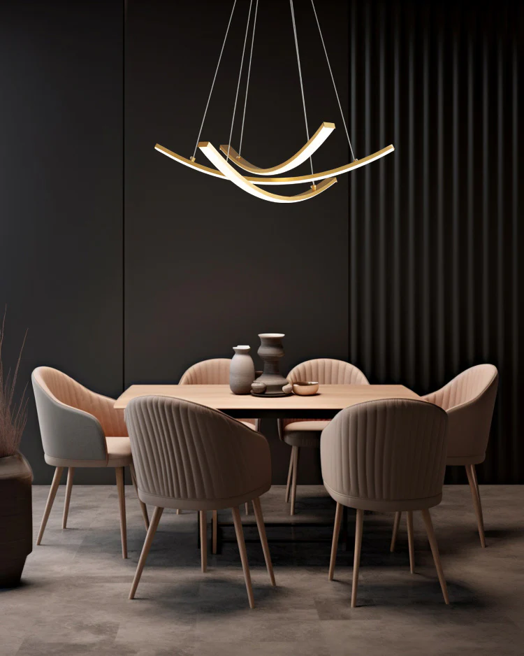 WOMO Arc Led Brass Chandelier-WM2569 - Image 3
