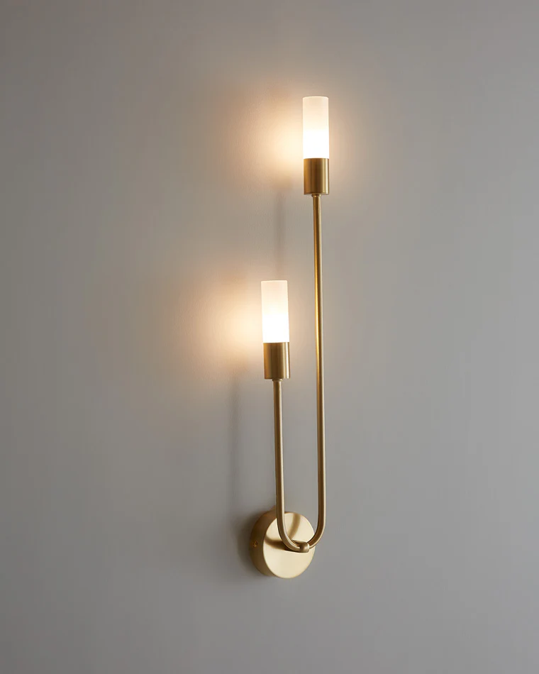 WOMO Black and Brass Modern Candelabra Wall Sconce-WM6096 - Image 20