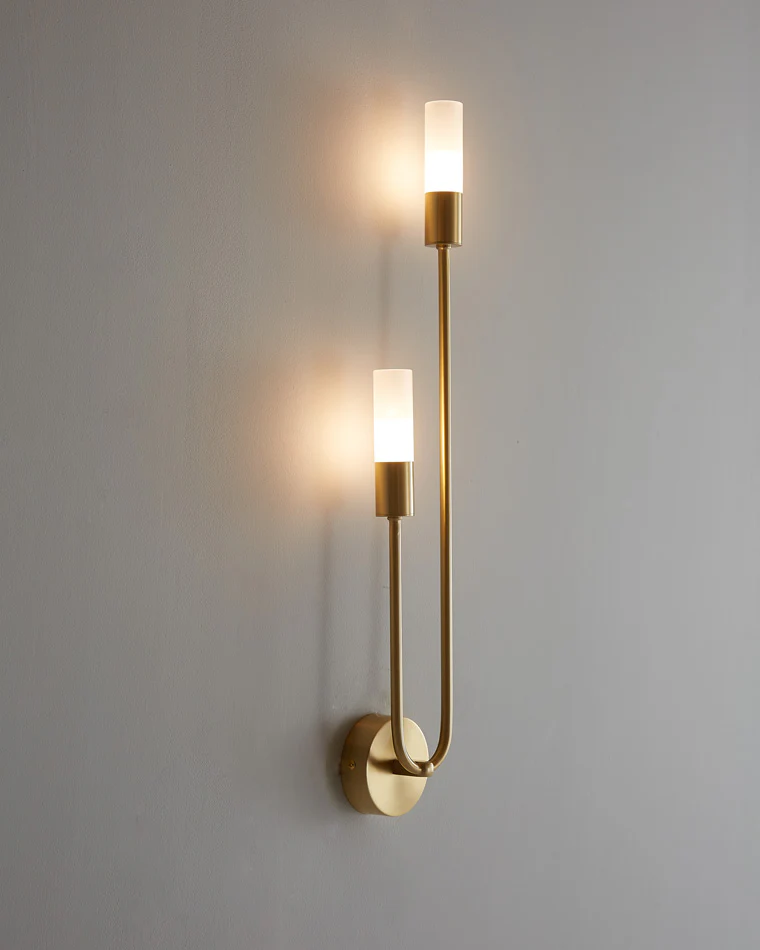 WOMO Black and Brass Modern Candelabra Wall Sconce-WM6096 - Image 22