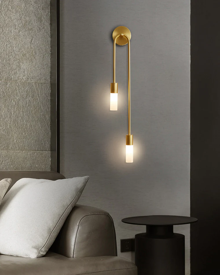 WOMO Black and Brass Modern Candelabra Wall Sconce-WM6096 - Image 3