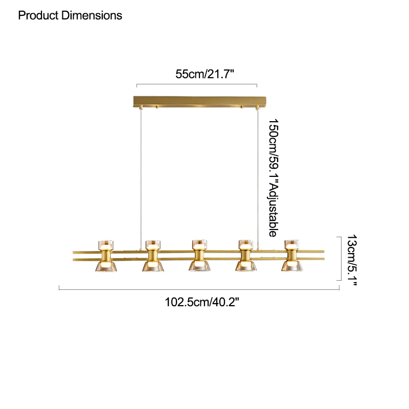 WOMO Brass Linear Chandelier-WM2225 - Image 56