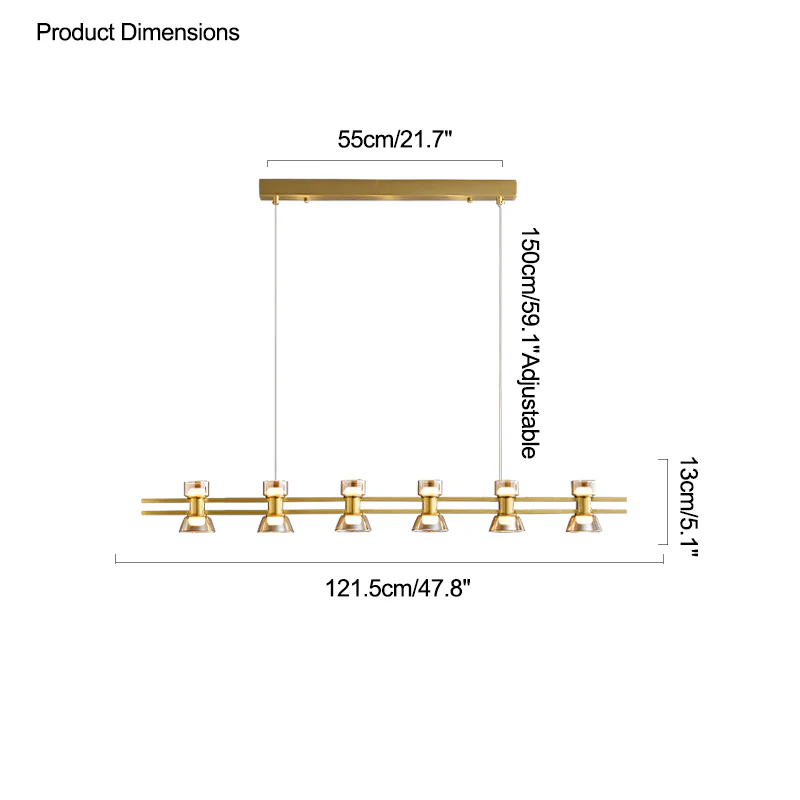 WOMO Brass Linear Chandelier-WM2225 - Image 58