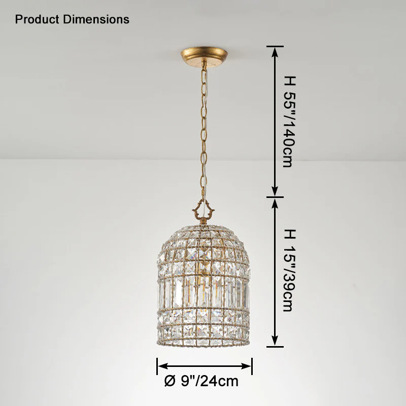 WOMO Birdcage Crystal Pendant Light-WM2343 - Image 10