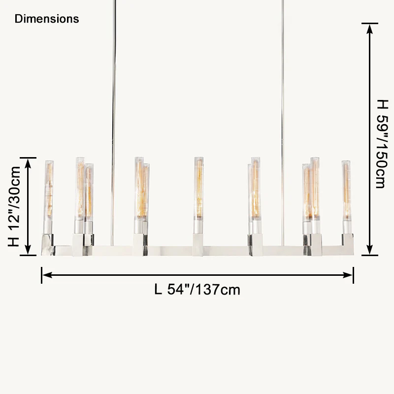 WOMO Candle Linear Chandelier-WM2816 - Image 17