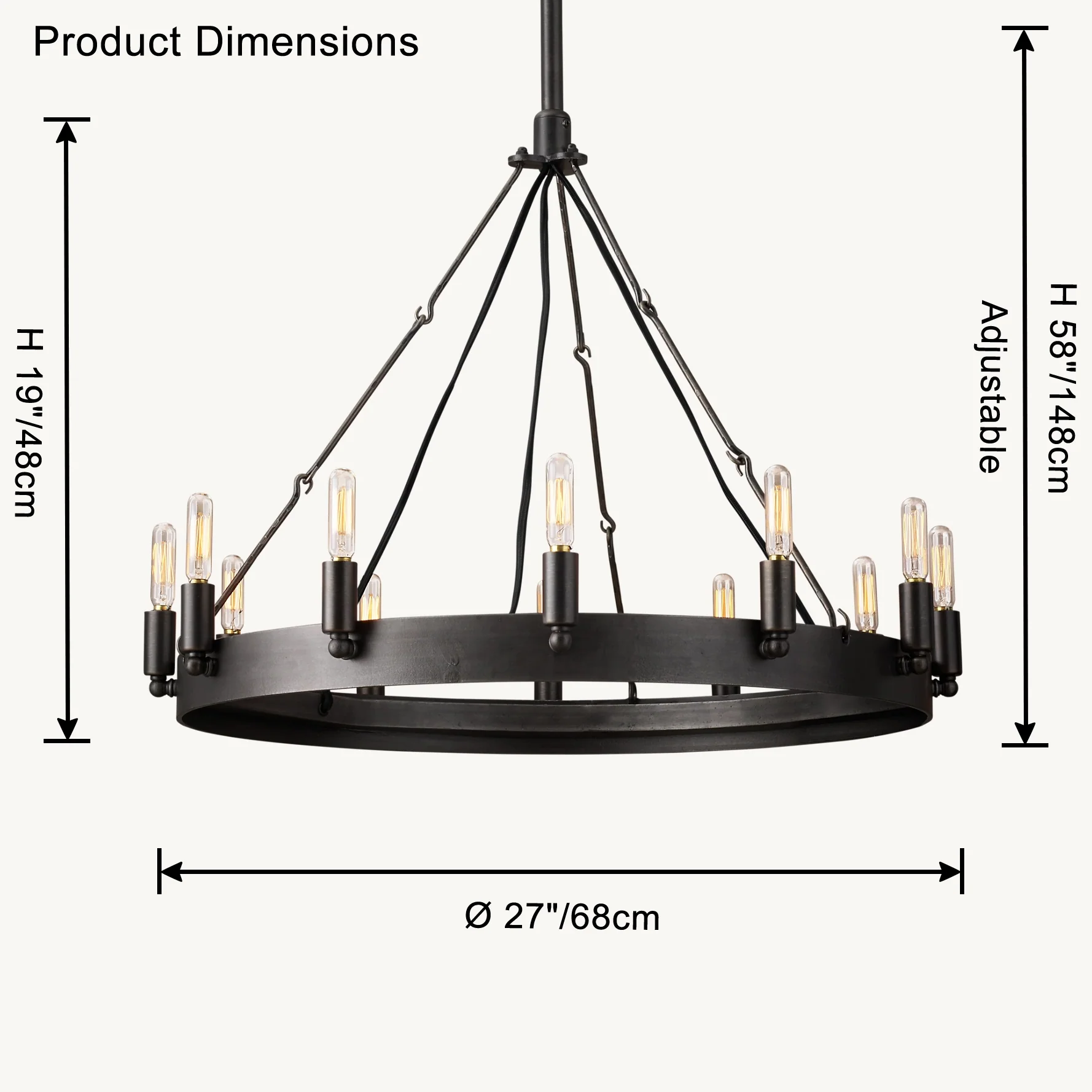 WOMO Candle Round Chandelier-WM2818 - Image 13