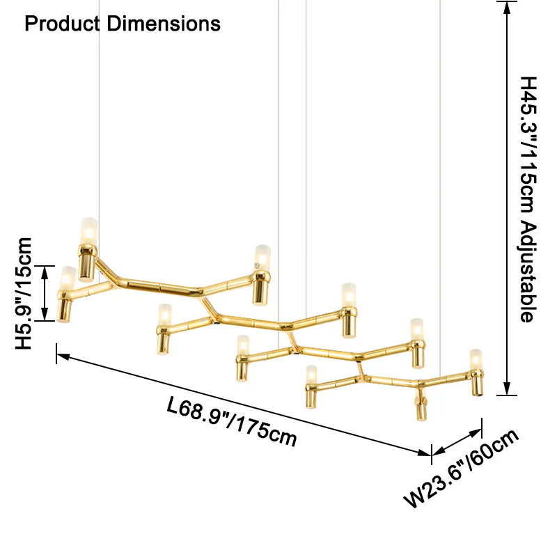 WOMO Candlestick Linear Chanderlier-WM2555 - Image 19