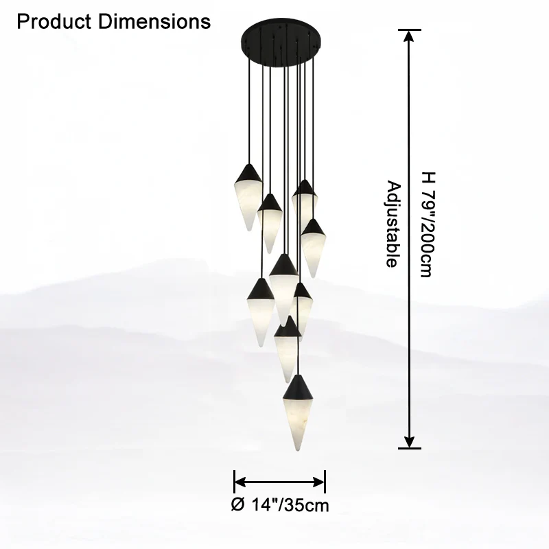 WOMO Cascading Alabaster Staircase Chandelier-WM2862 - Image 17