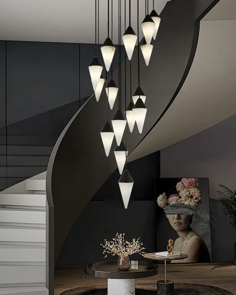 WOMO Cascading Alabaster Staircase Chandelier-WM2862 - Image 3