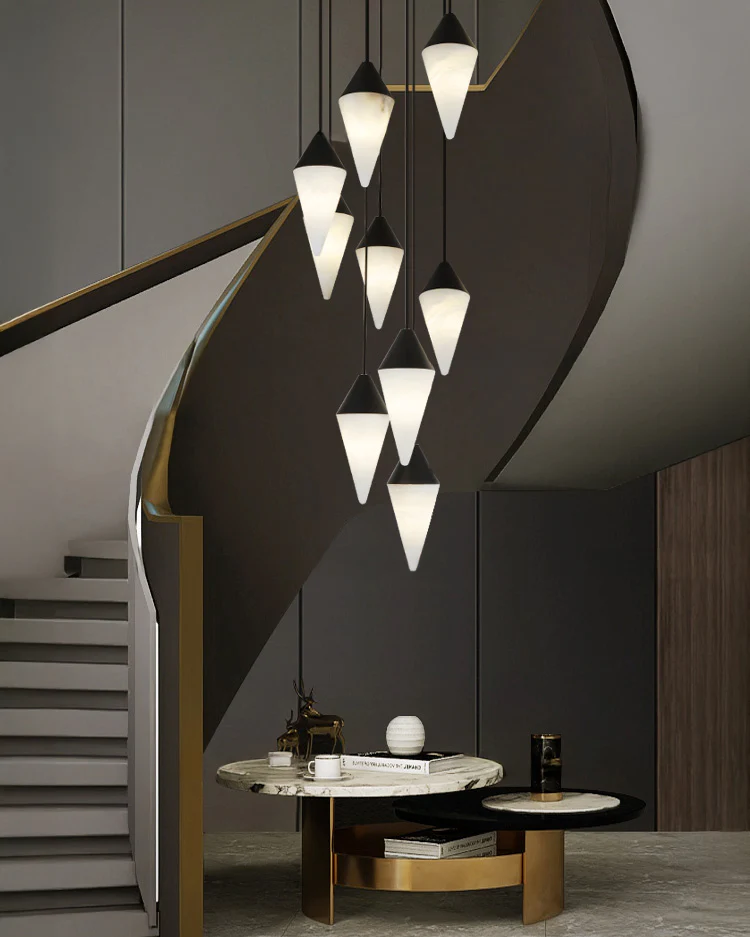 WOMO Cascading Alabaster Staircase Chandelier-WM2862 - Image 4