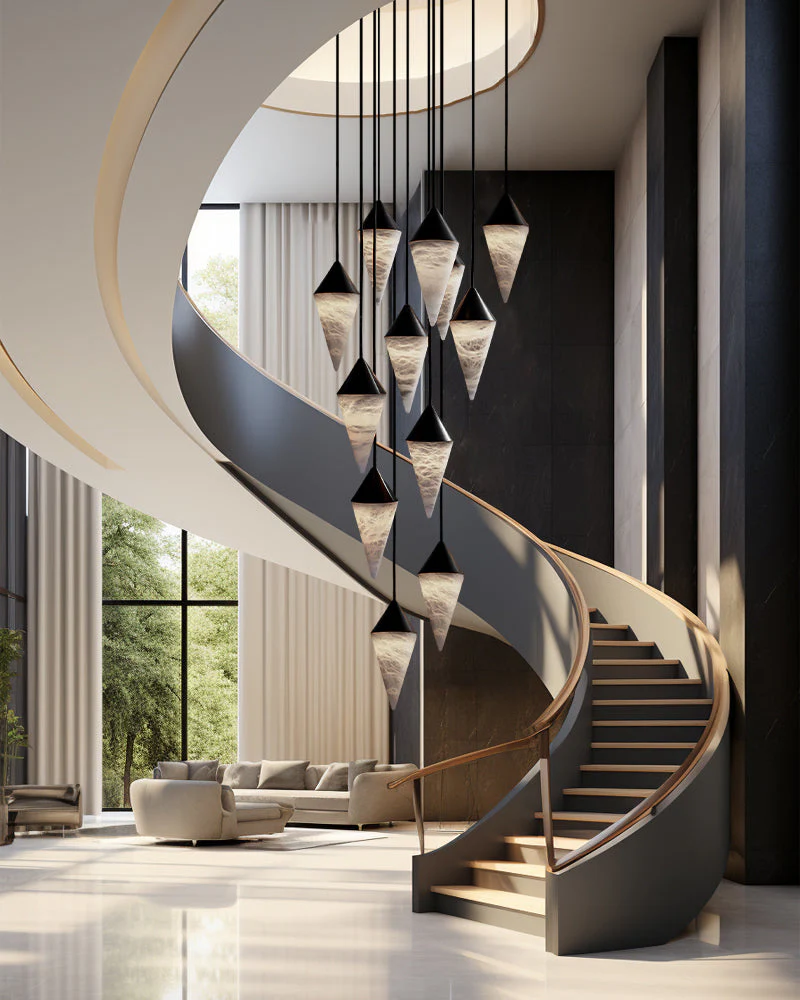 WOMO Cascading Alabaster Staircase Chandelier-WM2862 - Image 9