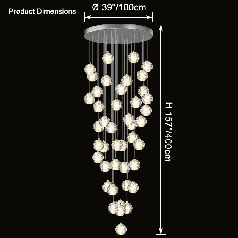 WOMO Glass Ball Rain Chandelier-WM2647 - Image 29