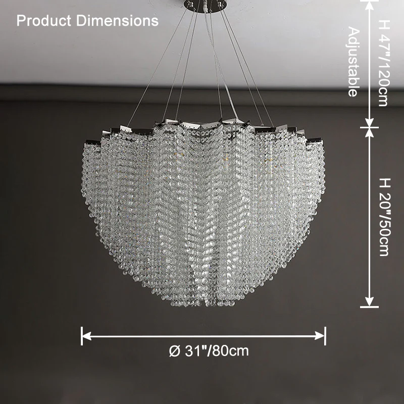 WOMO Cascading Crystal Chandelier-WM2777 - Image 13