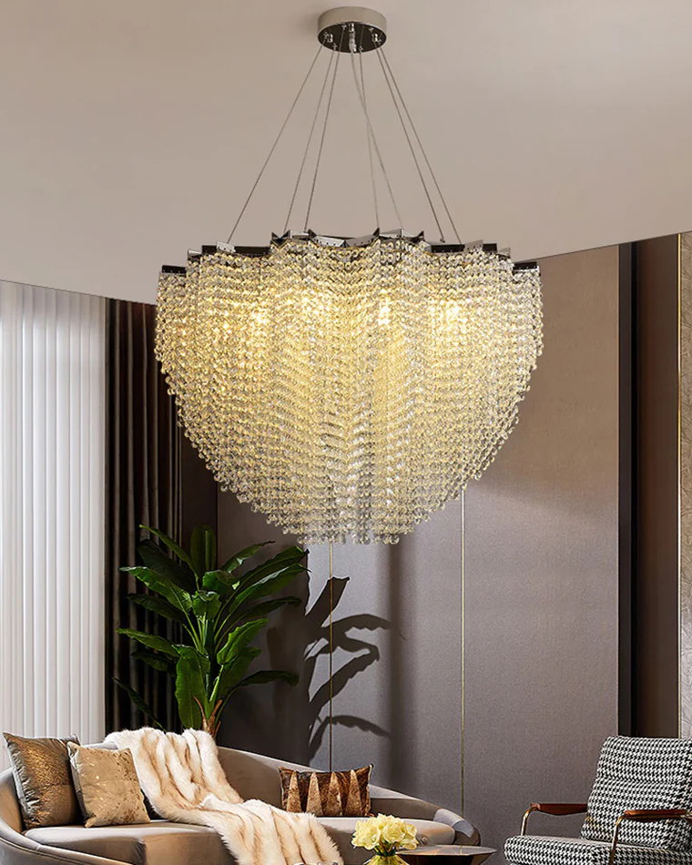 WOMO Cascading Crystal Chandelier-WM2777 - Image 2