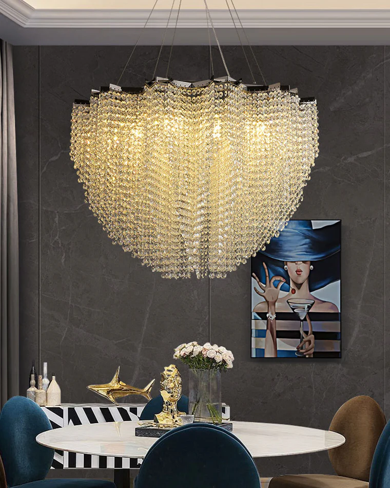 WOMO Cascading Crystal Chandelier-WM2777 - Image 3