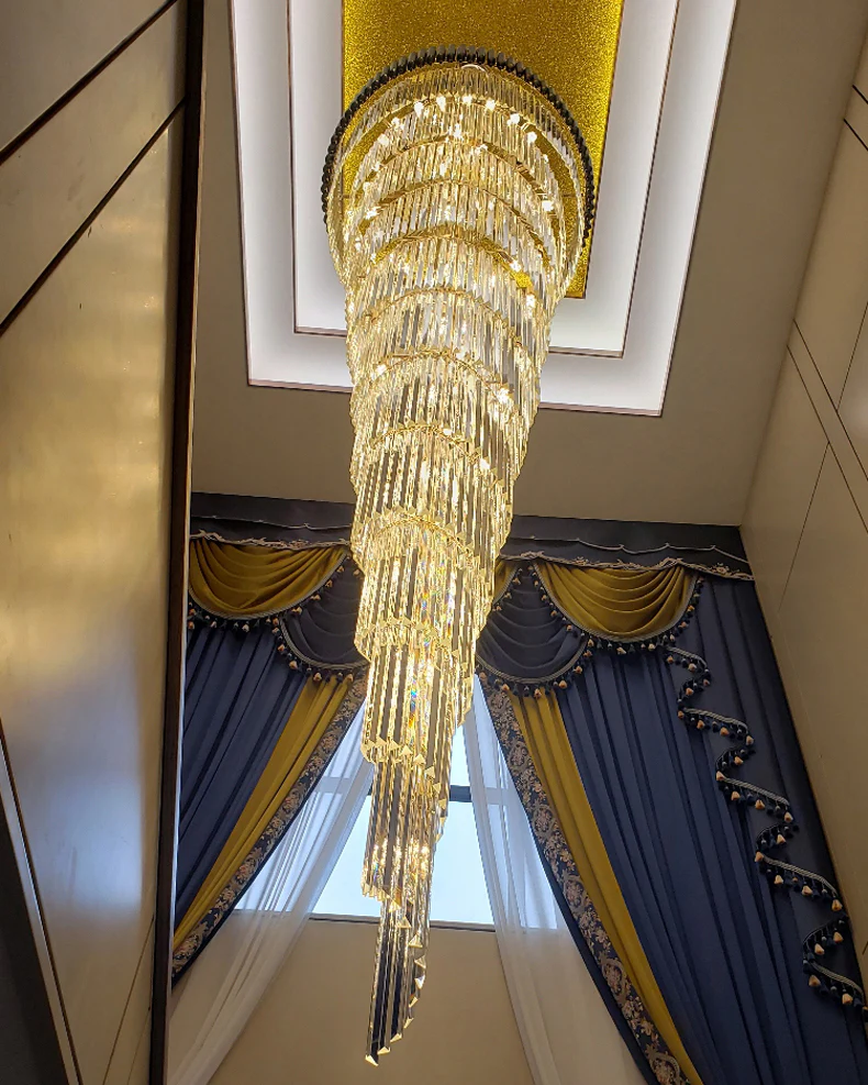 WOMO Cascading Crystal Prism Chandelier-WM2570 - Image 11