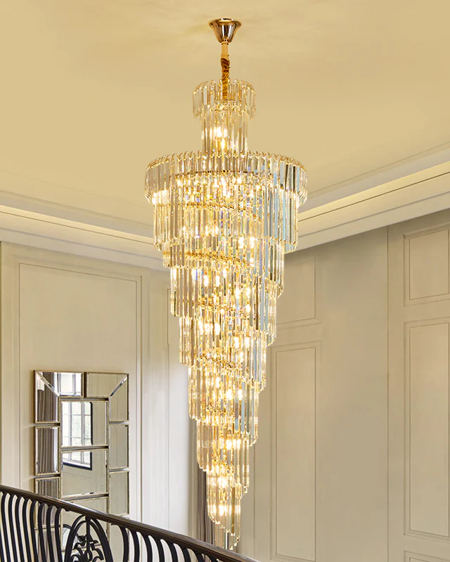 WOMO Cascading Crystal Prism Chandelier-WM2570 - Image 17