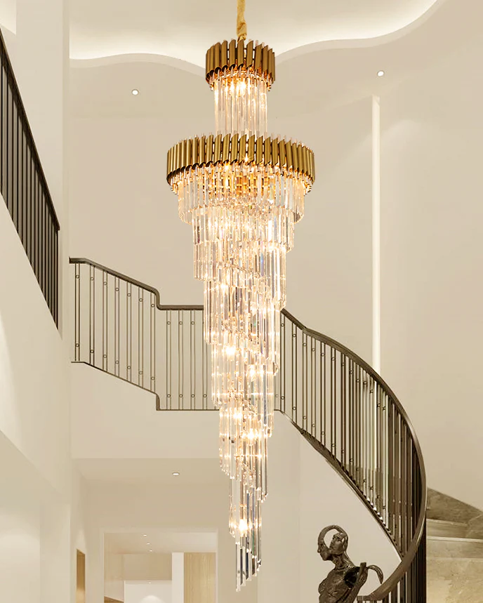 WOMO Cascading Crystal Prism Chandelier-WM2570 - Image 18
