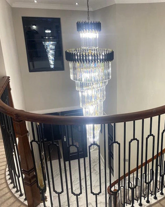 WOMO Cascading Crystal Prism Chandelier-WM2570 - Image 21