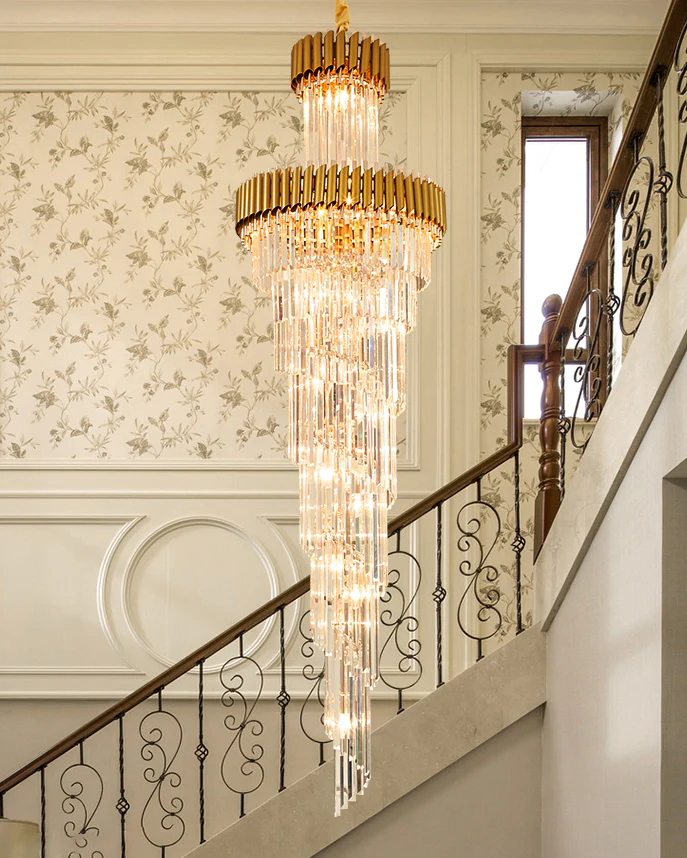 WOMO Cascading Crystal Prism Chandelier-WM2570 - Image 22