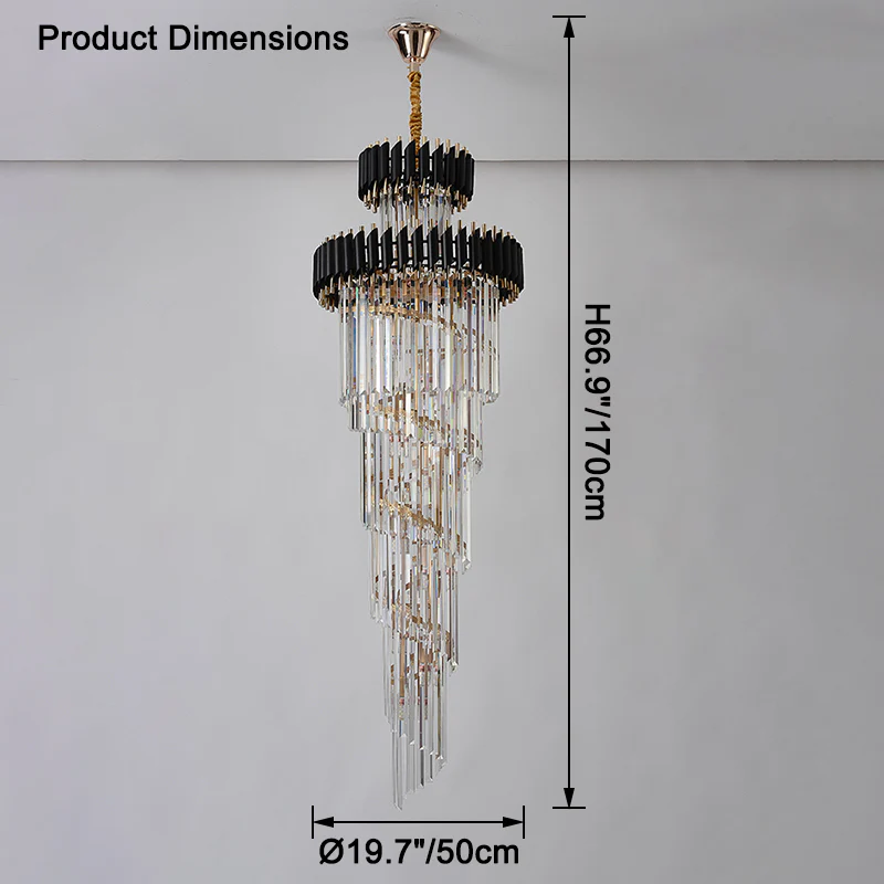 WOMO Cascading Crystal Prism Chandelier-WM2570 - Image 28
