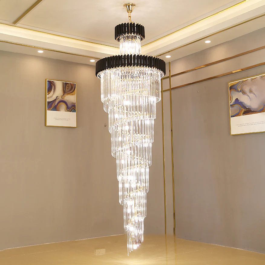 WOMO Cascading Crystal Prism Chandelier-WM2570 - Image 29
